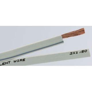 Silent Wire LS 1 Flachkabel, weiß, 2 x 1,5 mm², 100,0m Rolle (Meterware)